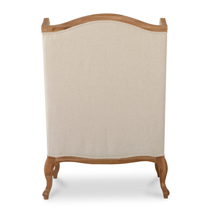 Fabric Wingback Armchair - Light Beige