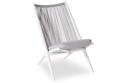 Minori Lounge Chair - Outdoor - White - Light Grey Cushion