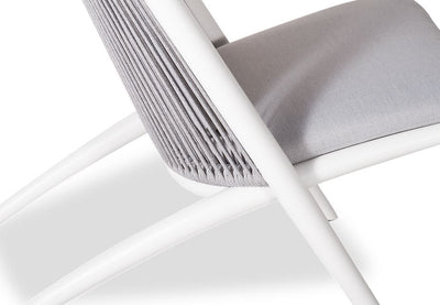 Minori Lounge Chair - Outdoor - White - Light Grey Cushion