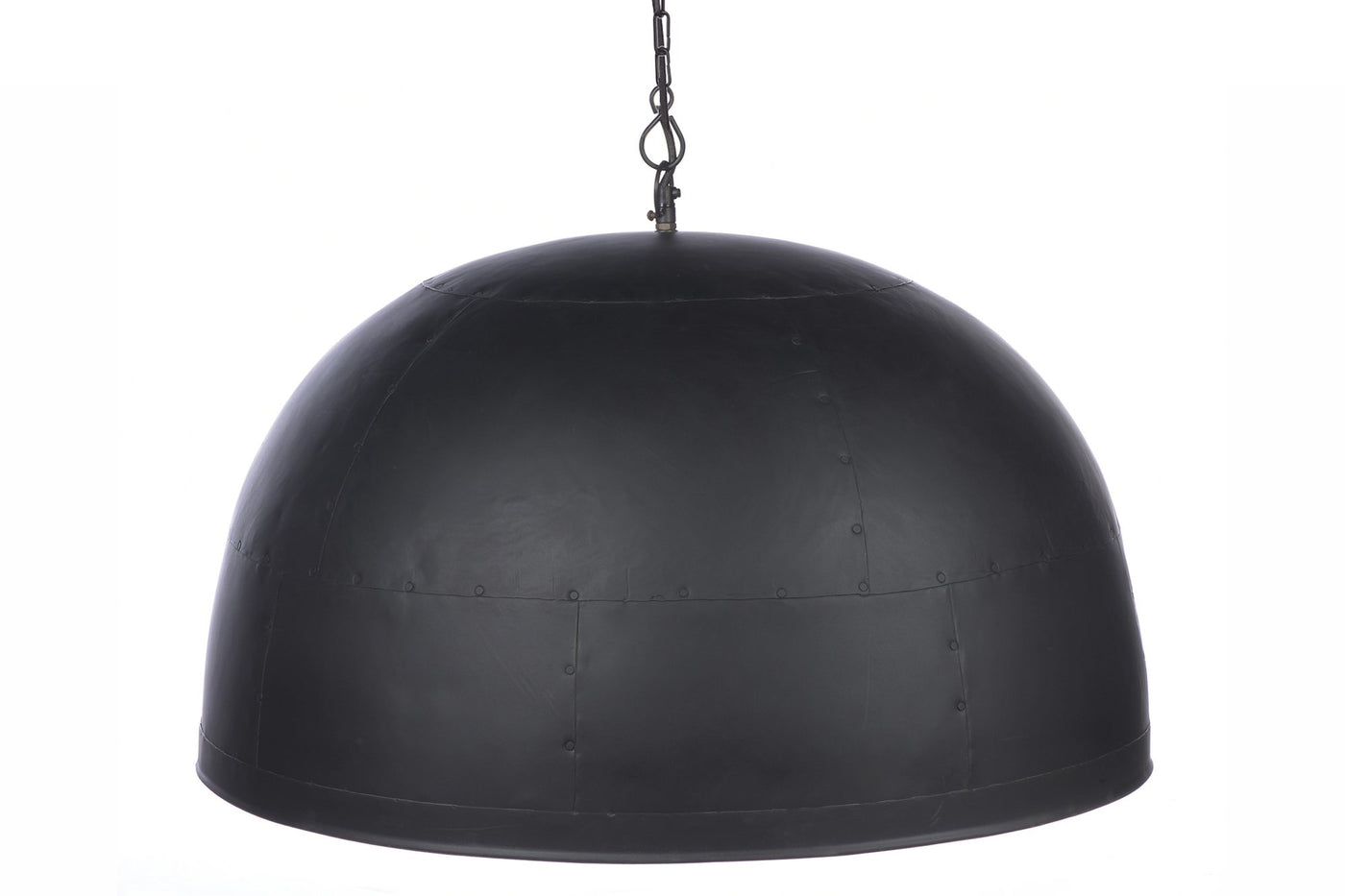 Noir Large - Black With Red Interior - Extra Large Iron Dome Pendant Light - House of Isabella AU
