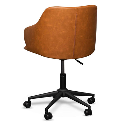Office Chair - Vintage Tan with Black Base