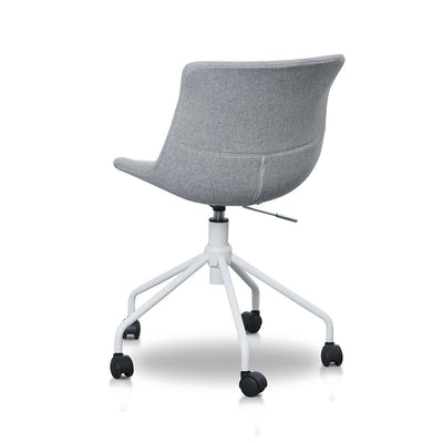 Office Bar Chair - Light Grey with White Base