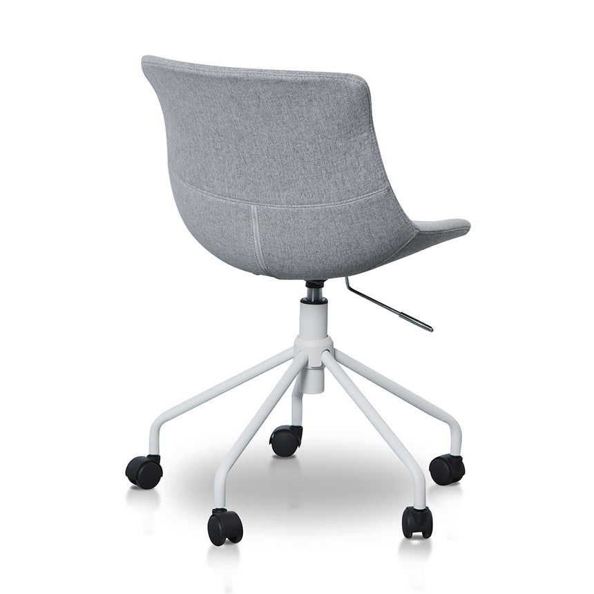 Office Bar Chair - Light Grey with White Base