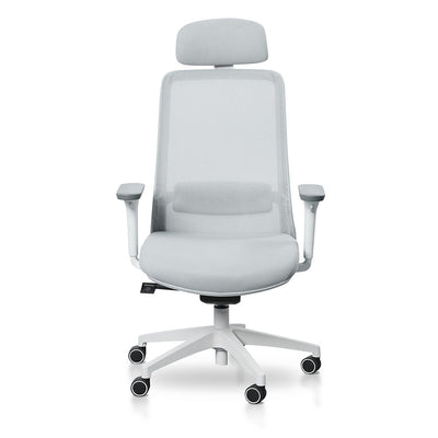 Mesh Office Chair - Cloud Grey with White Base