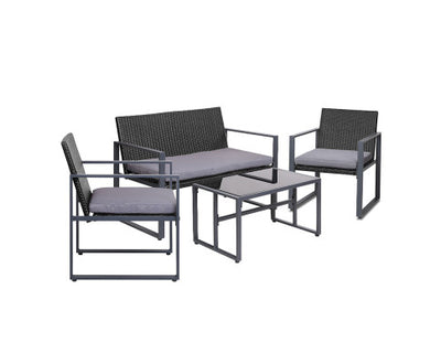Gardeon 4pcs Outdoor Lounge Setting Sofa Set Garden Patio Table Chairs