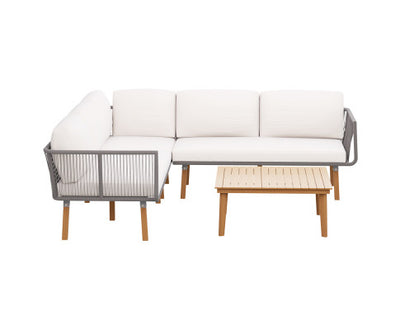 Gardeon 5-Seater Outdoor Sofa Set Wooden Lounge Setting Aluminum