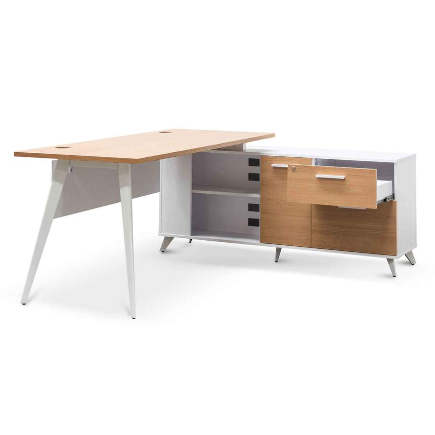 160cm Right Return Executive Office Desk - Natural