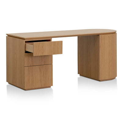 1.77m Left Drawer Office Desk - Natural Oak