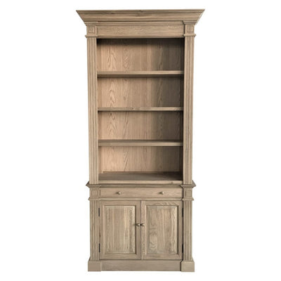 French Library One Bay Bookcase Weathered Oak No Ladder