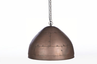 P51 Medium - Antique Copper - Iron Riveted Dome Pendant Light - House of Isabella AU