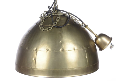 P51 Small - Antique Brass - Iron Riveted Dome Pendant Light - House of Isabella AU