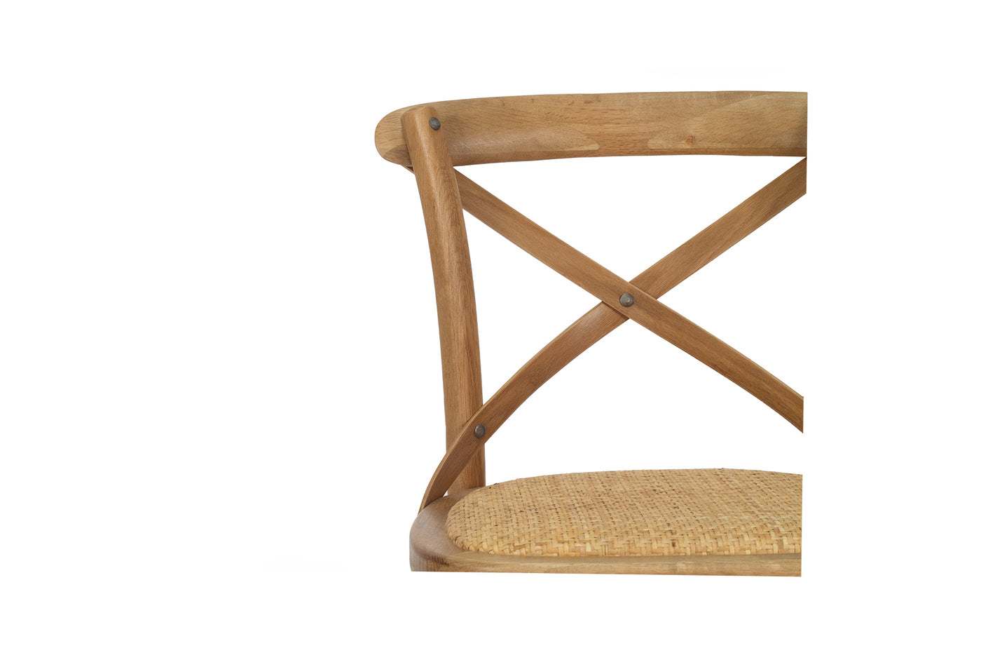 French Cross Back Counter Stool - Natural Oak