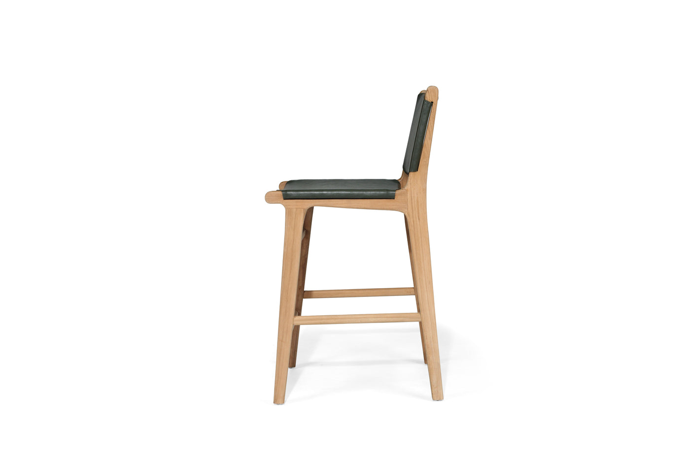 Cashmerie Leather Counter Stool - Olive - Flat
