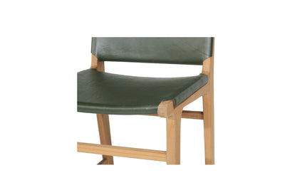 Cashmerie Leather Counter Stool - Olive - Flat