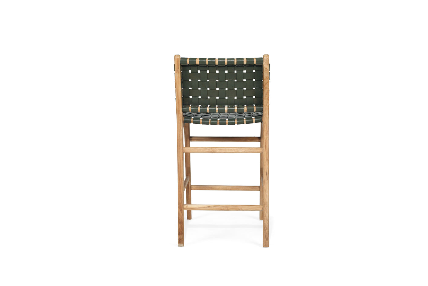 Cashmerie Leather Counter Stool - Olive- Woven