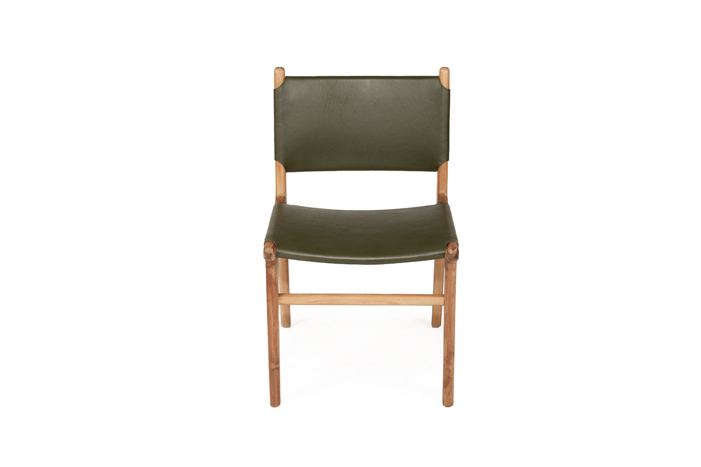 Cashmerie Leather Side Chair - Olive