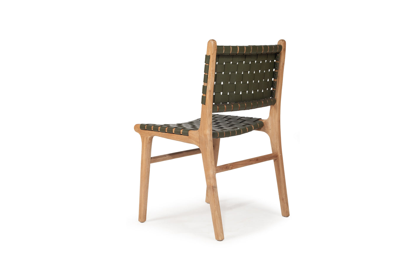 Cashmerie Leather Side Chair - Woven - Olive