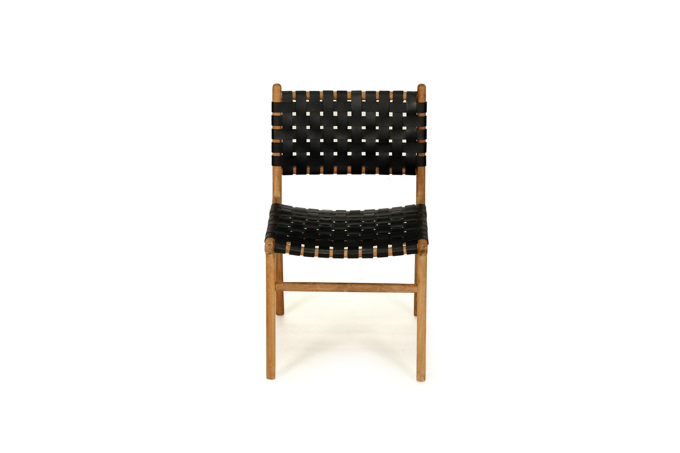 Cashmerie Woven Leather Side Chair - Black