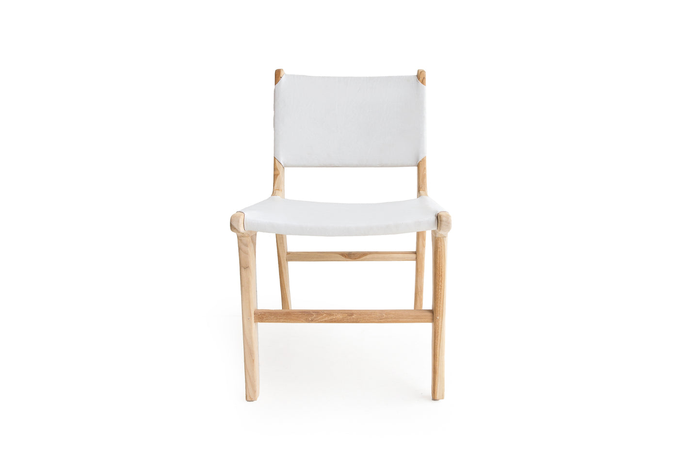 Cashmerie Leather Side Chair - White