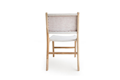 Cashmerie Leather Side Chair - White