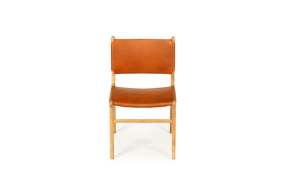 Cashmerie Leather Side Chair - Tan