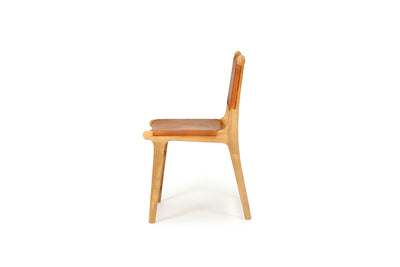 Cashmerie Leather Side Chair - Tan