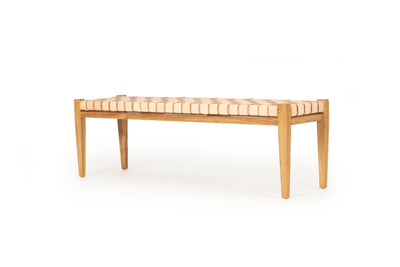 Cashmerie Leather Strap Bench - Nude