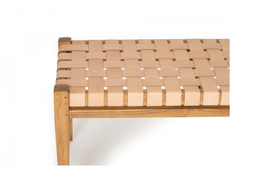 Cashmerie Leather Strap Bench - Nude