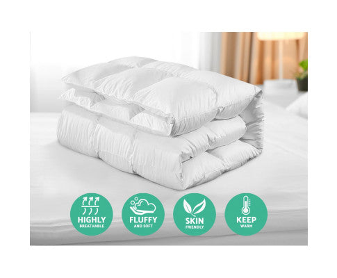 Bedding Goose Down Feather Quilt Cover Duvet 800GSM Winter Doona White King