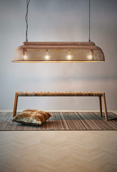 Riva Extra Long - Antique Copper - Perforated Iron Elongated Pendant Light - House of Isabella AU