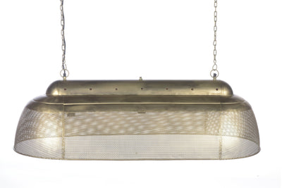 Riva Long - Antique Brass - Perforated Iron Elongated Pendant Light - House of Isabella AU