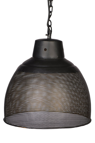 Riva Large - Black/Gold - Perforated Iron Dome Pendant Light - House of Isabella AU