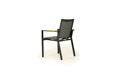 Deniro Stackable Outdoor Dining Chair -Black - Set of 4