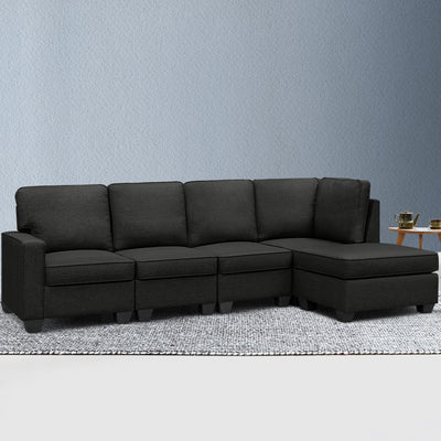 Artiss Sofa Lounge Set 5 - Dark Grey