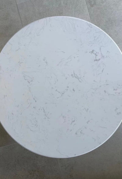 Sullivan Marble Top Coffee Table White Metal Base