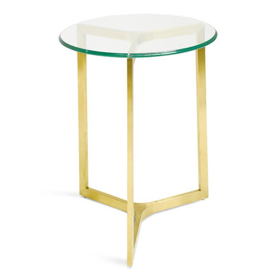 Round Glass Side Table - Gold Base