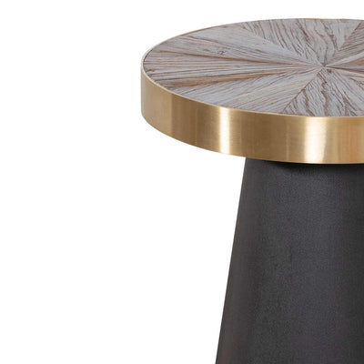 Side Table - Natural Top with Dark Grey Base