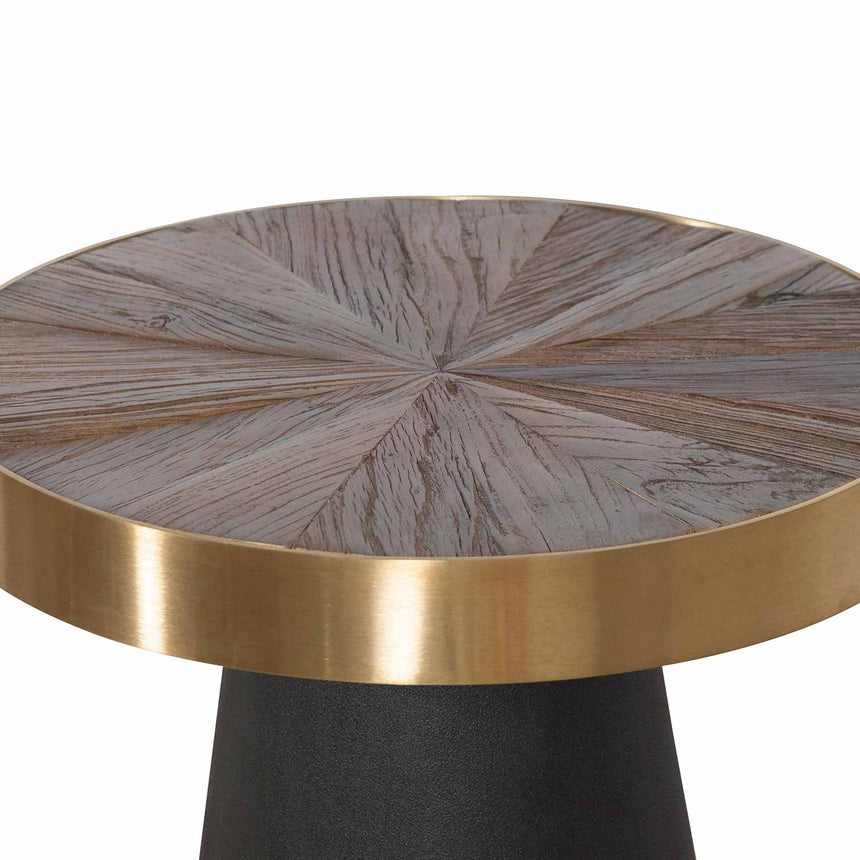 Side Table - Natural Top with Dark Grey Base