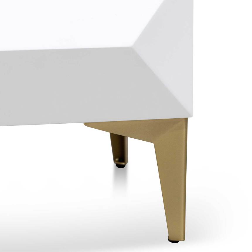 Wooden Side Table - White with Gold Legs