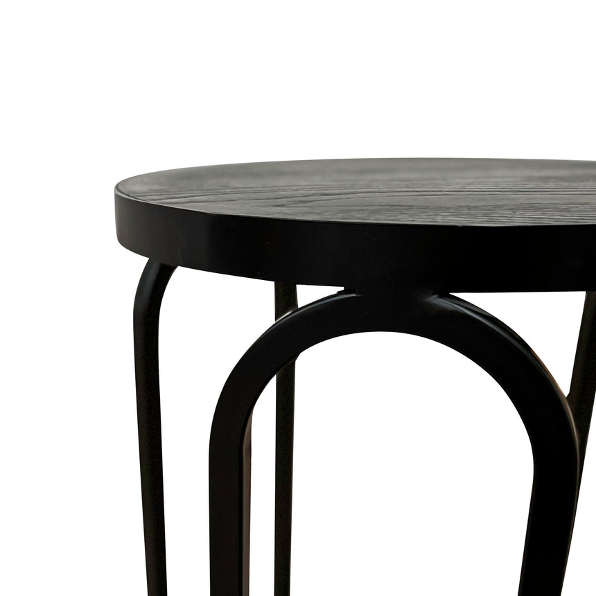 Oak Side Table - Full Black