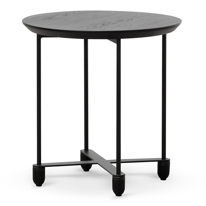 Wooden Top Side Table - Full Black