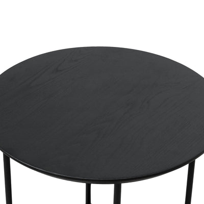 Wooden Top Side Table - Full Black