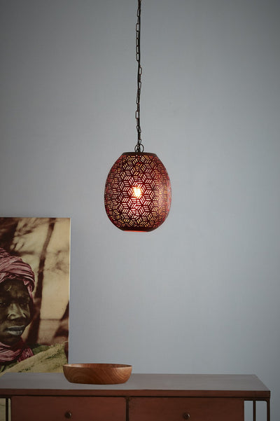 Sigma Small - Bronze - Perforated Pod Pendant Light - House of Isabella AU