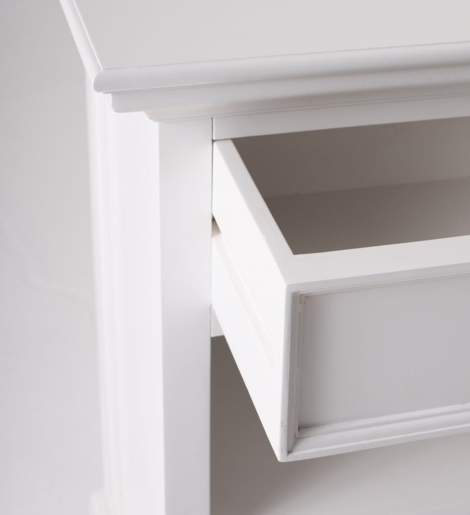 Bedside Table with Shelves - Classic White