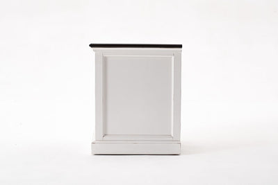 Bedside Table with Shelves - White Distress & Deep Brown