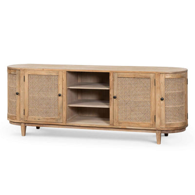 2.1m Sideboard Unit - Natural with Rattan Doors