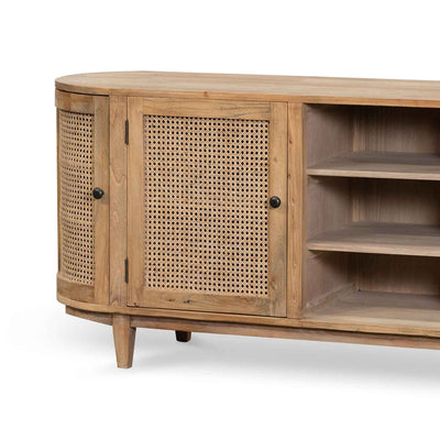 2.1m Sideboard Unit - Natural with Rattan Doors
