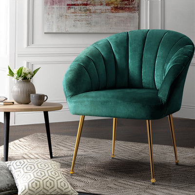 Armchair Lounge Chair Accent Armchairs Chairs Velvet Sofa Green Couch