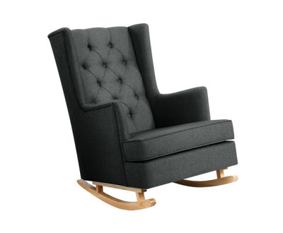 Artiss Rocking Chair Armchair Linen Fabric Charcoal Gaia