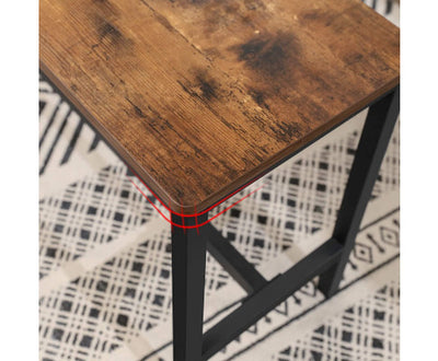 Set of 2 Table Benches Industrial Style Durable Metal Frame 108 x 32.5 x 50 cm Rustic Brown